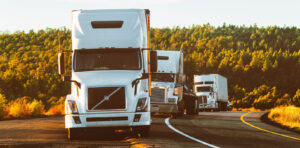 trucks on road